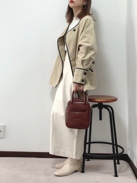 「メロートップス」｜「アイテム（ブルゾン）」を使った、紗衣さん（レディース・158cm）の冬コーディネート