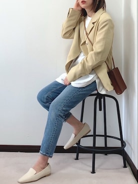 「DHOLIC（ディーホリック）のアイテム（その他アウター）」を使った、紗衣さん（レディース・158cm）の春コーディネート