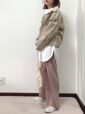 「Chillfar（チルファー）のアイテム（ジャケット/アウター）」を使った、紗衣さん（レディース・158cm）の春コーディネート