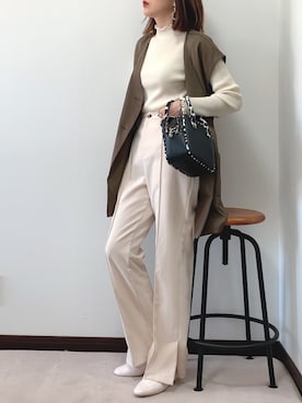 「archives（アルシーヴ）のアイテム（パンツ）」を使った、紗衣さん（レディース・158cm）の春コーディネート