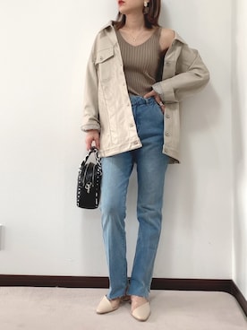「rienda（リエンダ）のアイテム（その他アウター）」を使った、紗衣さん（レディース・158cm）の春コーディネート