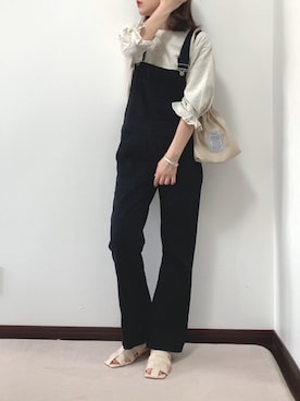 「アンブルネージュ」｜「アイテム（サロペット/オーバーオール）」を使った、紗衣さん（レディース・158cm）の春コーディネート