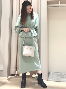 「シャーベットカラー」｜「アイテム（ワンピース/ドレス）」を使った、natsumi＊さん（レディース・165cm）の冬コーディネート