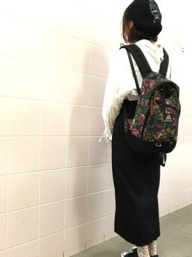 「GLOBAL WORK（グローバルワーク）のバックリボンシャツ長袖/763876（シャツ/ブラウス）」を使った、はる子さん（レディース・161cm）の春コーディネート