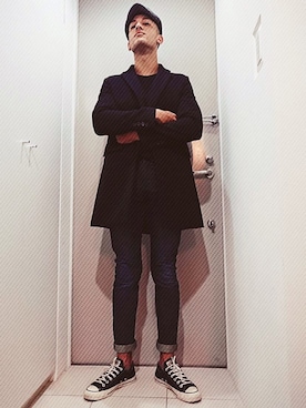 「Paul Smith（ポールスミス）のアイテム（チェスターコート）」を使った、Sanjaya Shresthaさん（メンズ・180cm）の夏コーディネート