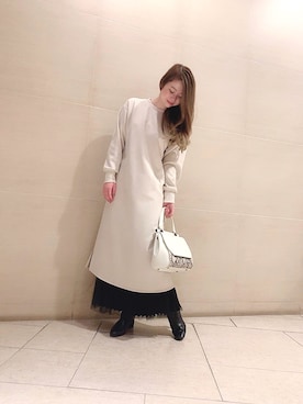 「ダンボール素材」｜「アイテム（ワンピース/ドレス）」を使った、bl_erinaさん（レディース・154cm）の冬コーディネート