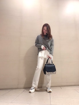 「ダンボール素材」｜「アイテム（スウェット）」を使った、bl_erinaさん（レディース・154cm）の冬コーディネート