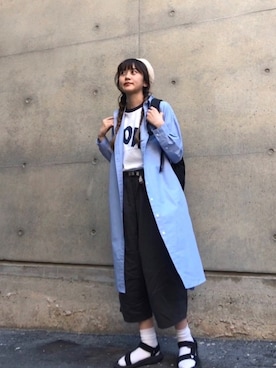 「SEVENDAYS=SUNDAY（セブンデイズサンデイ）のアイテム（シャツワンピース）」を使った、AMANEさん（レディース・164cm）の春コーディネート