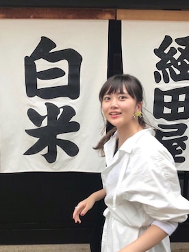 「アイテム（シャツワンピース）」を使った、AMANEさん（レディース・164cm・10代）の秋コーディネート