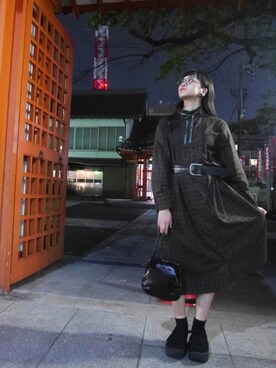 「アイテム（ワンピース/ドレス）」を使った、AMANEさん（レディース・164cm・10代）の秋コーディネート