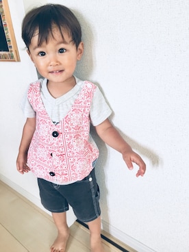 「 Tシャツ」｜RENTOさん（キッズ・74cm）の夏コーディネート