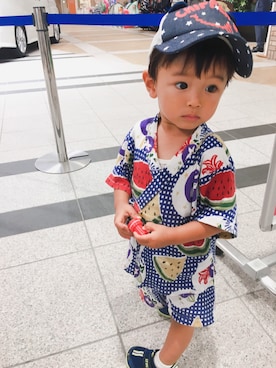 「祭り」｜「アイテム（キャップ）」を使った、RENTOさん（キッズ・80cm）の夏コーディネート
