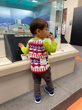 「いいね、save、フォローお願いします🤑」｜RENTOさん（キッズ・90cm）の秋コーディネート