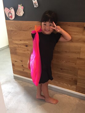 「アイテム（トートバッグ）」を使った、lillilさん（キッズ・110cm）の秋コーディネート