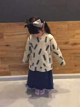 「アイテム（スカート）」を使った、lillilさん（キッズ・100cm）の秋コーディネート