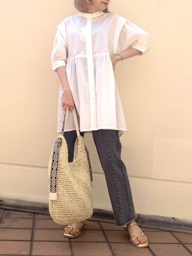 「アイテム（サンダル、ゴールド系）」を使った、ｓｈｏｋｏさん（レディース・152cm）の春コーディネート