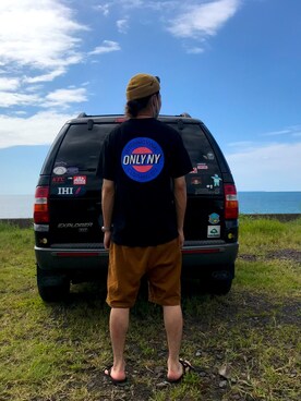 「ONLY NY（オンリーニューヨーク）のアイテム（トップス）」を使った、はなかめさん（メンズ・177cm）の夏コーディネート