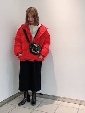 「ストリート服が好き」｜「アイテム（ダウンジャケット/コート）」を使った、こみさん（レディース・150cm）の秋コーディネート
