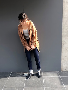 「LOWRYS FARM（ローリーズファーム）のパターンメッシュタンク　824493（タンクトップ）」を使った、こみさん（レディース・150cm）の春コーディネート