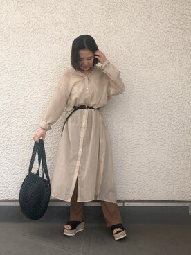 「ラテコーデ」｜「アイテム（その他）」を使った、こみさん（レディース・150cm）の春コーディネート