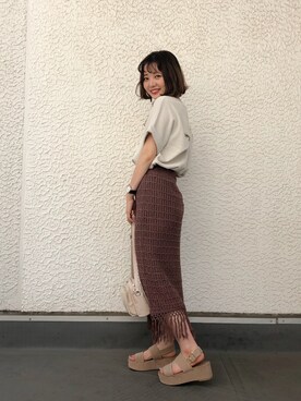 「ラテコーデ」｜「アイテム（その他）」を使った、こみさん（レディース・150cm）の春コーディネート