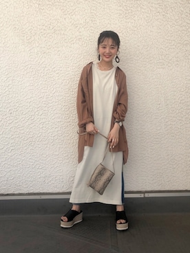「ラテコーデ」｜「アイテム（その他）」を使った、こみさん（レディース・150cm）の夏コーディネート