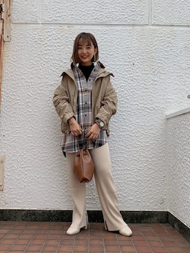 「LOWRYS FARM（ローリーズファーム）のストレッチヒールブーツ　851418（ブーツ）」を使った、こみさん（レディース・150cm）の秋コーディネート