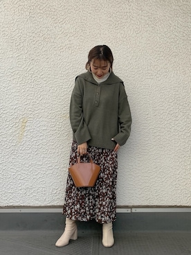 「LOWRYS FARM（ローリーズファーム）のストレッチヒールブーツ　851418（ブーツ）」を使った、こみさん（レディース・150cm）の秋コーディネート