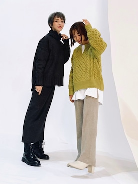 「LOWRYS FARM（ローリーズファーム）のストレッチヒールブーツ　851418（ブーツ）」を使った、こみさん（レディース・150cm）の秋コーディネート