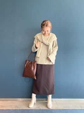 「LOWRYS FARM（ローリーズファーム）のストレッチヒールブーツ　851418（ブーツ）」を使った、こみさん（レディース・150cm）の秋コーディネート