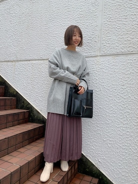 「LOWRYS FARM（ローリーズファーム）のストレッチヒールブーツ　851418（ブーツ）」を使った、こみさん（レディース・150cm）の秋コーディネート