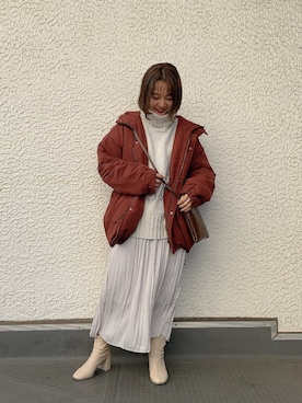 「LOWRYS FARM（ローリーズファーム）のストレッチヒールブーツ　851418（ブーツ）」を使った、こみさん（レディース・150cm）の秋コーディネート