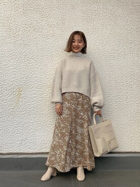 「LOWRYS FARM（ローリーズファーム）のストレッチヒールブーツ　851418（ブーツ）」を使った、こみさん（レディース・150cm）の冬コーディネート
