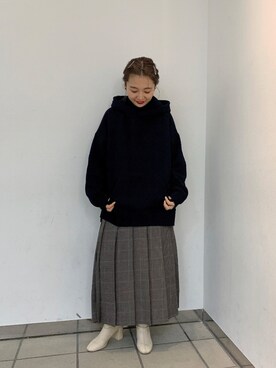 「LOWRYS FARM（ローリーズファーム）のストレッチヒールブーツ　851418（ブーツ）」を使った、こみさん（レディース・150cm）の冬コーディネート