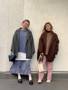 「LOWRYS FARM（ローリーズファーム）のストレッチヒールブーツ　851418（ブーツ）」を使った、こみさん（レディース・150cm）の冬コーディネート