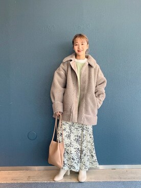 「LOWRYS FARM（ローリーズファーム）のストレッチヒールブーツ　851418（ブーツ）」を使った、こみさん（レディース・150cm）の冬コーディネート