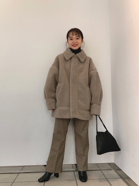 「LOWRYS FARM（ローリーズファーム）のストレッチヒールブーツ　851418（ブーツ）」を使った、こみさん（レディース・150cm）の冬コーディネート