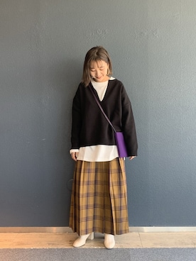 「LOWRYS FARM（ローリーズファーム）のストレッチヒールブーツ　851418（ブーツ）」を使った、こみさん（レディース・150cm）の冬コーディネート