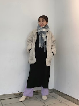 「LOWRYS FARM（ローリーズファーム）のストレッチヒールブーツ　851418（ブーツ）」を使った、こみさん（レディース・150cm）の冬コーディネート