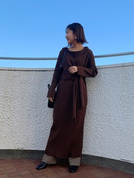 「LOWRYS FARM（ローリーズファーム）のストレッチヒールブーツ　851418（ブーツ）」を使った、こみさん（レディース・150cm）の冬コーディネート