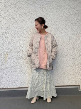 「LOWRYS FARM（ローリーズファーム）のストレッチヒールブーツ　851418（ブーツ）」を使った、こみさん（レディース・150cm）の冬コーディネート