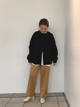 「LOWRYS FARM（ローリーズファーム）のストレッチヒールブーツ　851418（ブーツ）」を使った、こみさん（レディース・150cm）の冬コーディネート