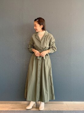 「LOWRYS FARM（ローリーズファーム）のストレッチヒールブーツ　851418（ブーツ）」を使った、こみさん（レディース・150cm）の冬コーディネート