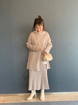 「LOWRYS FARM（ローリーズファーム）のストレッチヒールブーツ　851418（ブーツ）」を使った、こみさん（レディース・150cm）の冬コーディネート