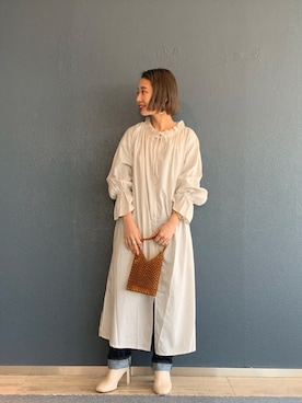 「LOWRYS FARM（ローリーズファーム）のストレッチヒールブーツ　851418（ブーツ）」を使った、こみさん（レディース・150cm）の冬コーディネート