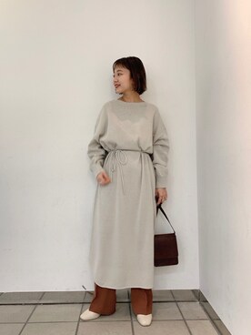 「LOWRYS FARM（ローリーズファーム）のストレッチヒールブーツ　851418（ブーツ）」を使った、こみさん（レディース・150cm）の冬コーディネート