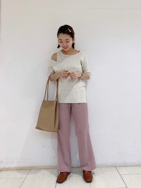 「アシメ」｜「アイテム（その他）」を使った、こみさん（レディース・150cm）の春コーディネート