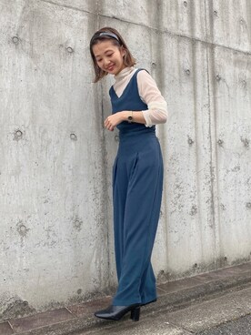 「LOWRYS FARM（ローリーズファーム）のストレッチヒールブーツ　851418（ブーツ）」を使った、こみさん（レディース・150cm）の秋コーディネート