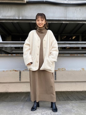 「LOWRYS FARM（ローリーズファーム）のストレッチヒールブーツ　851418（ブーツ）」を使った、こみさん（レディース・150cm）の秋コーディネート