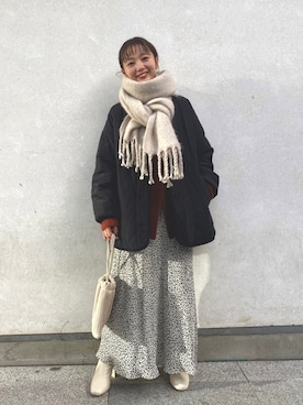 「LOWRYS FARM（ローリーズファーム）のストレッチヒールブーツ　851418（ブーツ）」を使った、こみさん（レディース・150cm）の秋コーディネート